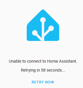 A screenshot showing the second Home Assistant error
